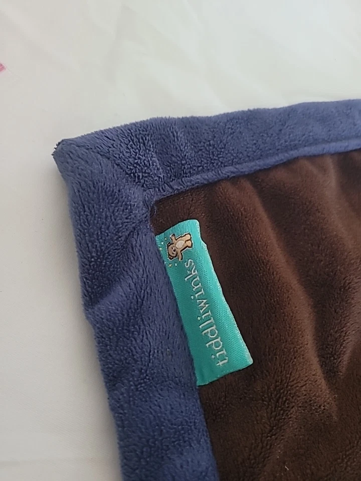 Manta de Seguridad Tiddliwinks Marrón Oso Verde Autobús Coche Lovey Bebé Borde Azul Foto 3 de 4