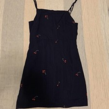 Urban Outfitters Cherry Print Square-Neck Mini Dress Size M