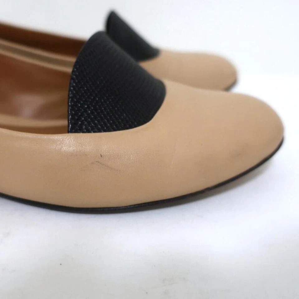 Fendi Ballet Pisos Cuero Beige y Lagarto Negro Talla 38 Foto 3 de 4
