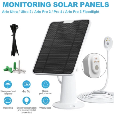 Magnetic Solar Panel Charger for Arlo Ultra/Ultra2/Pro 3/Pro 4 Security Camera