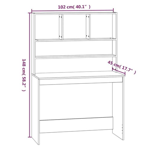 Schreibtisch mit Regal 102x45x148cm Holzwerkstoff mehrere Auswahl vidaXL - Bild 75 von 77