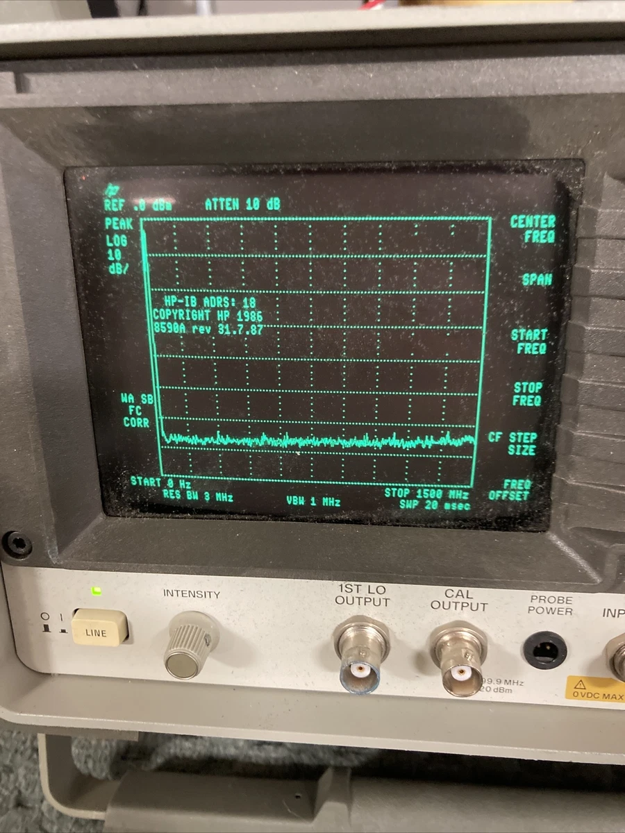 Hewlett Packard 8590A Spectrum Analyzer 10 kHz-1.5 GHz | eBay
