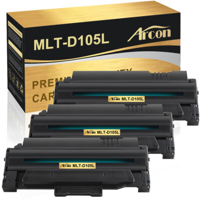 3PK Toner Compatible for Samsung MLT-D105L SCX-4600 4623F ML-1910 2525W 2581N