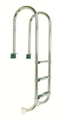 Poolleiter 3-stufig eng Edelstahl V2A Pool 120 cm Einstiegsleiter Einbauleiter