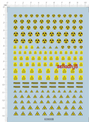 MG 1/100 WARNING caution danger radiation precaution sign GDM Water Decal