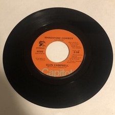 Glen Campbell 45 Vinyl Record Rhinestone Cowboy - Lovelight