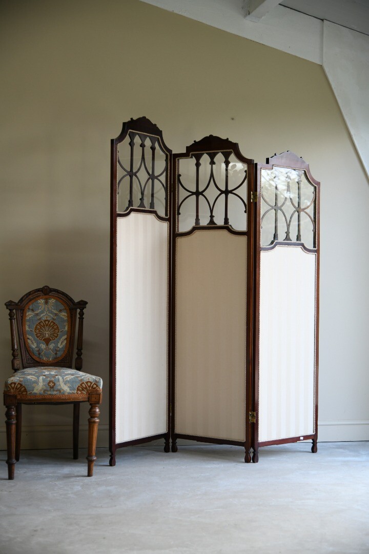 green emerald velvet dress Antique 3 Panel Dressing Screen, French, Giltwood, Room Divider...  London  Fine Antiques