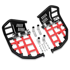 Fits YFZ 450R 450X YFZ450R YFZ450X Nerf Bars Pro Peg Black Bar With Red Nets