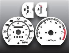 White Face Gauges For 1988-1995 Suzuki Samurai Tach Square Vent