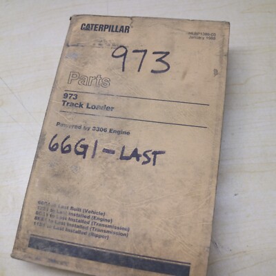 CAT Caterpillar 973 Track Loader Parts Manual Book list 66G series list crawler