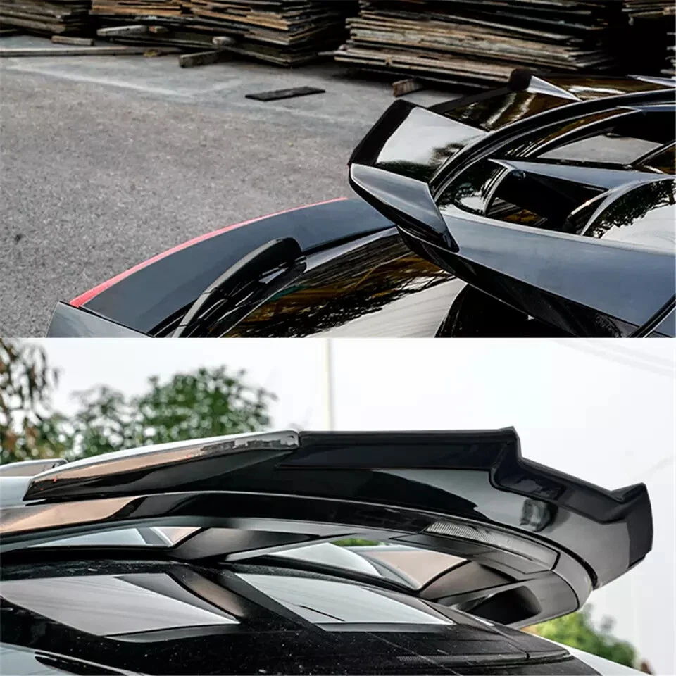 Para Toyota C-HR CHR 2016-2019 negro brillante ventana trasera techo alerón labio del ala Foto 2 de 4