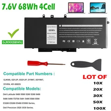 🧡LOT 1-100X GJKNX Battery For Dell Latitude 5480 5580 5490 5590 5488 E5280 68Wh