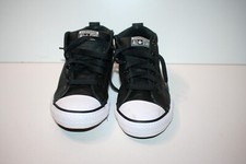 Black Leather Converse Chuck Taylor All Star Size 5 Junior 648581c