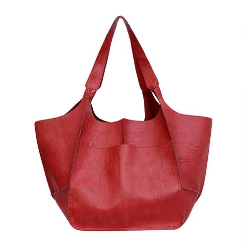 Women Large Capacity Soft Leather Casual Tote Shoulder Bag Retro Shopper Handbag - Picture 34 of 35