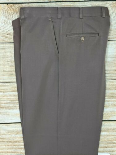 Burberry Pants Mens 37W X 27L Brown Pleated Wool Business Dress Vintage
