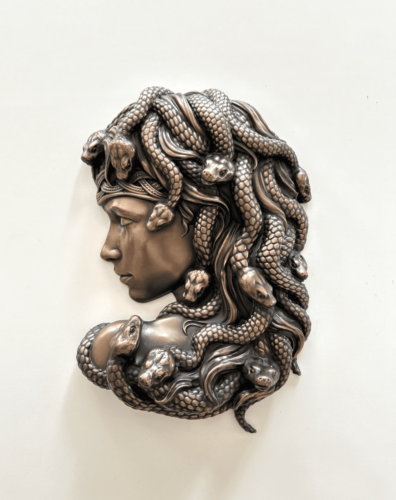 Statua da parete Medusa, 30 cm / 12", scultura da parete in bronzo,... - Foto 1 di 5