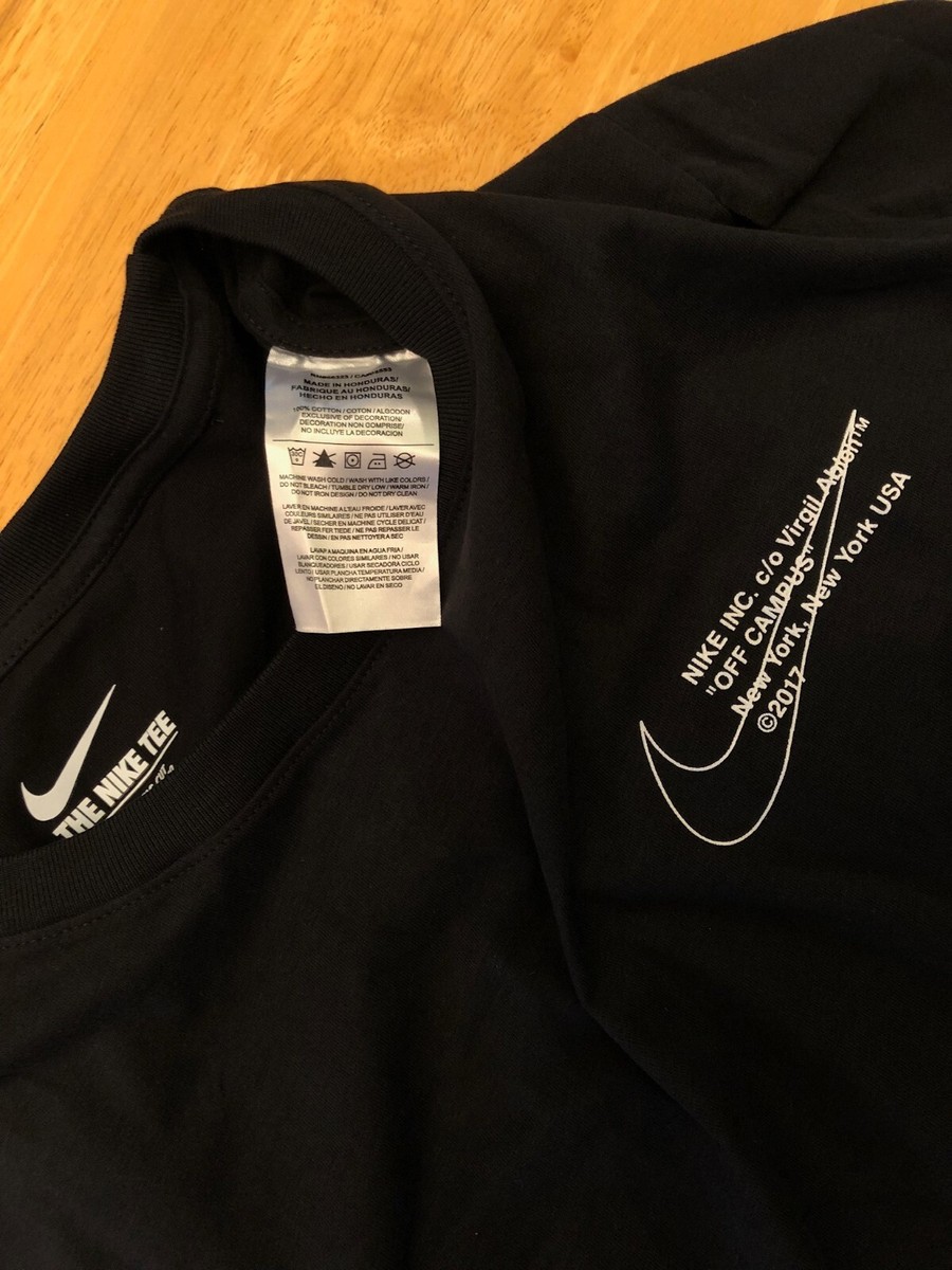 Nike x Off-White Campus Black Long Sleeve T-Shirt Size M-XL