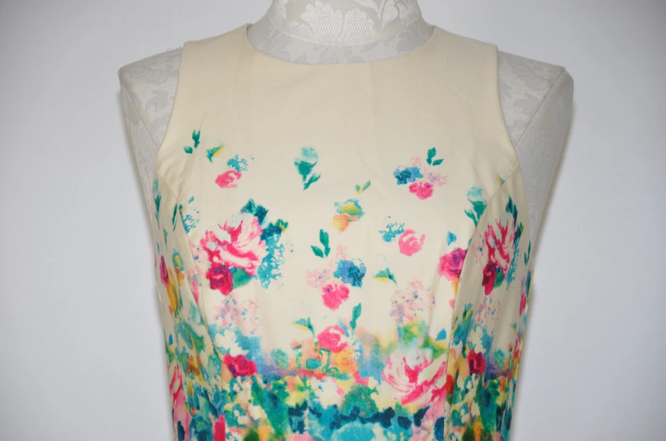 Vestido Vaina Anthropologie Maeve Crema Arco Iris Floral Jardín A Medida Mujer 4 Foto 4 de 4
