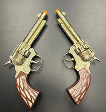 Vintage HUBLEY TEXAN JR Toy Cap Gun Set w/ leather Holster  Safety Plug USA