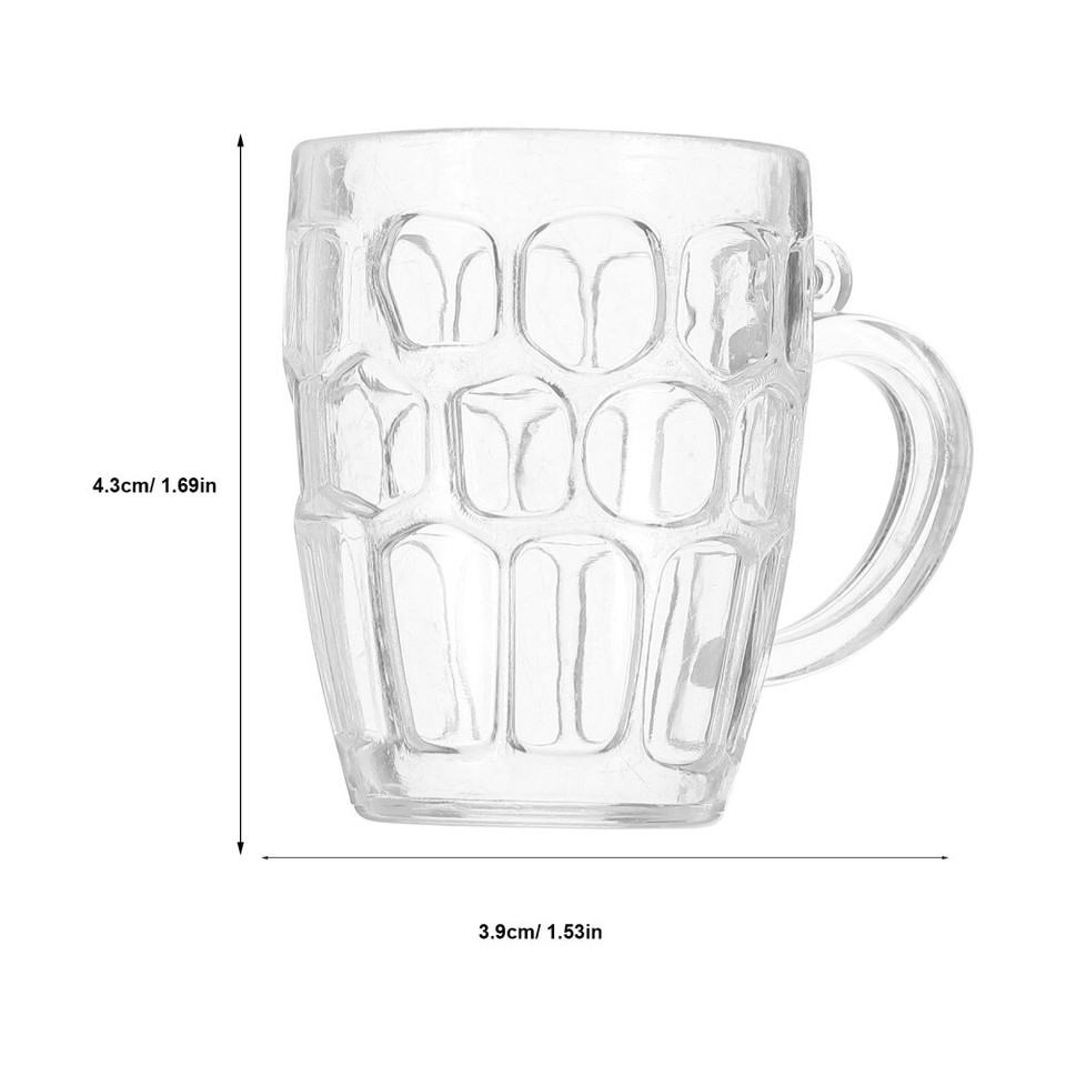 200 pcs Mini Plastic Beer Mugs Clear Beer Mugs Models Miniature Beer