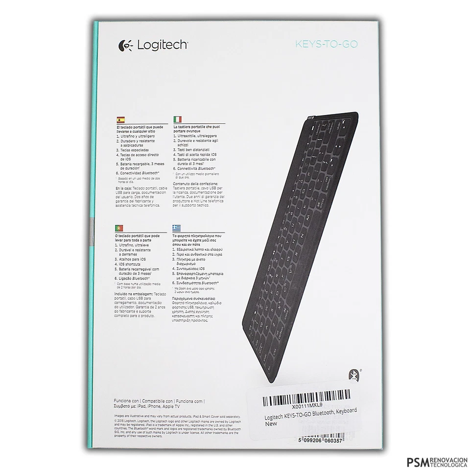 Logitech Keys-To-Go Teclado Inalámbrico Bluetooth para iPhone iPad Apple TV A131 - Imagen 2 de 3