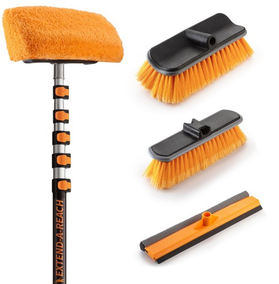 #ad 30 Foot Exterior House Cleaning Brush Set with 5 24 ft Extension Pole Viny... $236.53