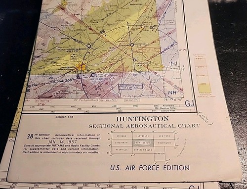 U.S. Aeronautical Charts Maps US Air Force Ed. Lot Of 4 1955 - 1963 - Picture 3 of 5
