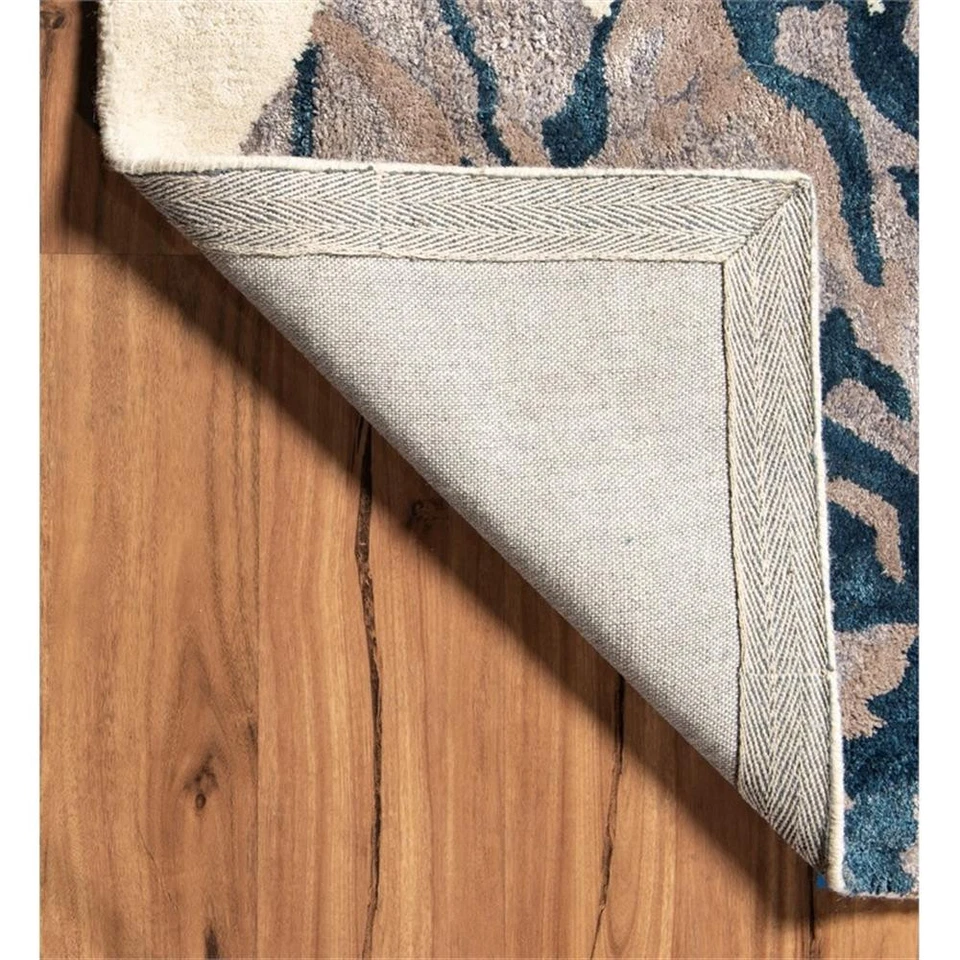 Alfombra Linon Aspire floral de lana acolchada a mano 5'x8' en beige Foto 2 de 4