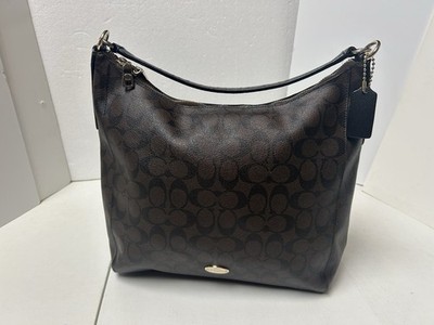 COACH Celeste Convertible Hobo Handbag - Leather - Black/Brown - Pre-owned