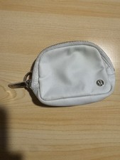 Lululemon White Pouch for Women with Zipper and Logo Accent, Fashionable Style
