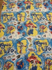 Vintage 1984 Hasbro Transformers Flat Twin Sheet bedding Fabric Optimus Prime.