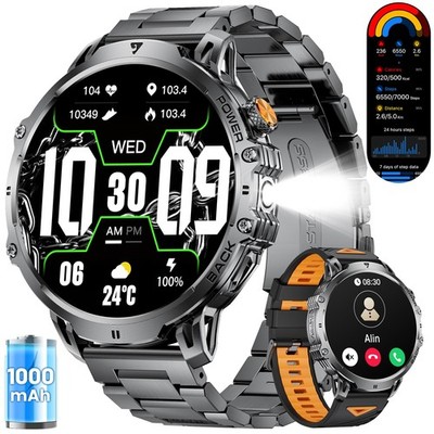 LIGE Smart Watches for Men with 50+Days Standby(1000mAh)/1.85'' HD AMOLED Large S