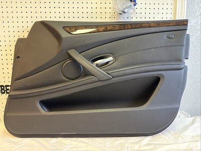 OEM BMW E60 535i 08-10 Front Right Passenger Interior Door Panel Black w/Wood
