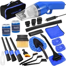 Viewsun 18PCS Car Cleaning Kit, Car Interior Detailing Kit with Blue High Power 