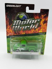 Greenlight Motor World 1956 Ford F-100, Green w/ Flames,  1:64, NIB