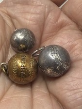 3 Vintage Baseball Charms 2 Sterling 1 Champions Gold Fill