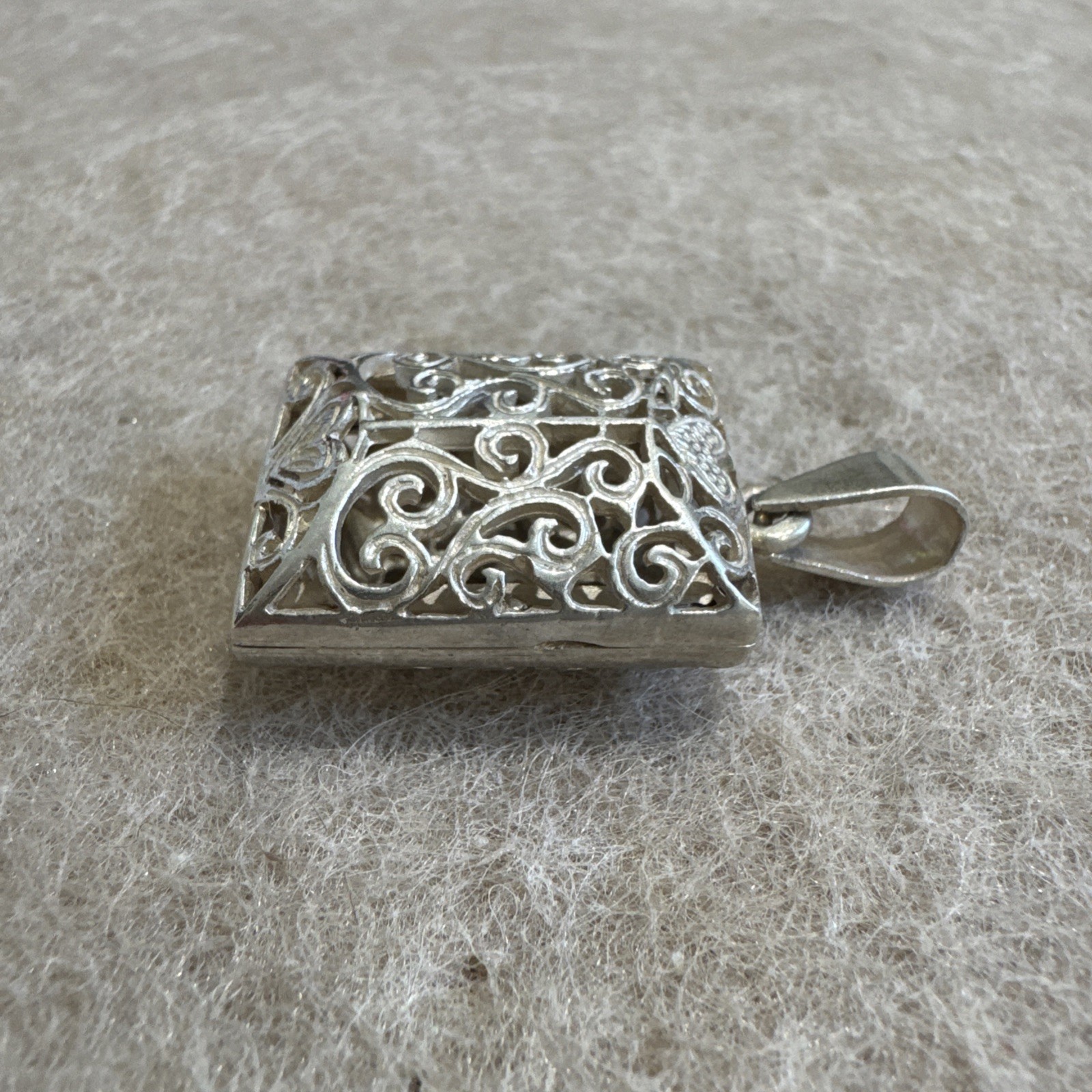 Vintage Sterling Silver Rectangular Filigree Orna… - image 4