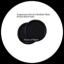 TUPPERWARE New Set of 2 Modular Mates Round Seals Replacement Black Seals