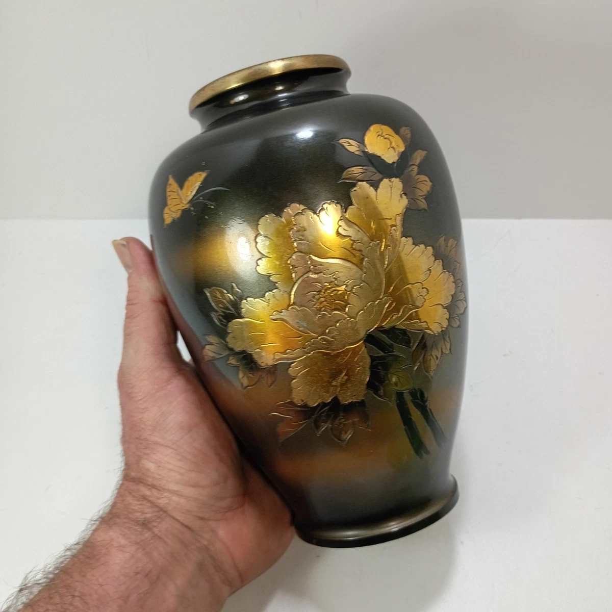 黑色古董日本原创古董花瓶| eBay