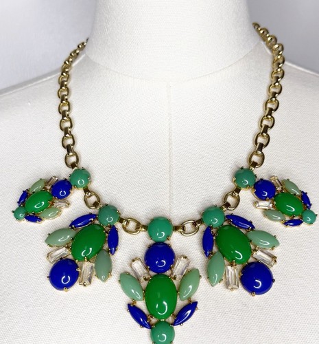 Stella & Dot Juniper Statement Necklace Green Blue