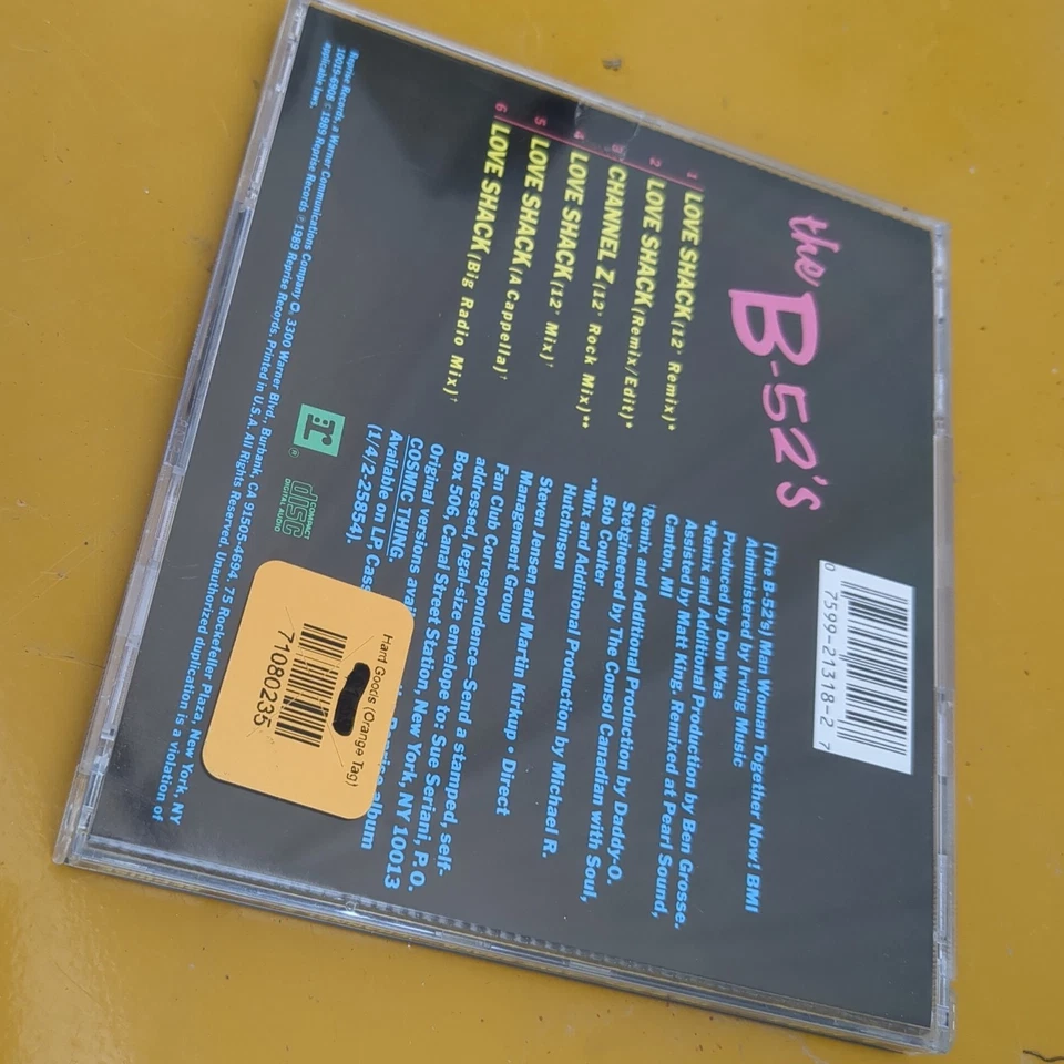 The B-52's CD Love Shack Maxi Single 1989 Dance Pop Rock Album Reprise Records Foto 2 de 3