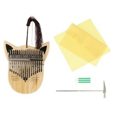 1 Set Wood Kalimba 17 Keys Lovely Pig Shape Thumb Piano for Kids Beginners