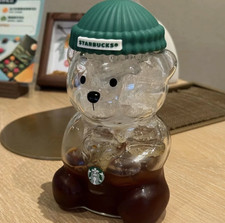 Starbucks Bearista Bear Glass Cold Cup Jar w/ Straw 2025 Holiday NWT Authentic