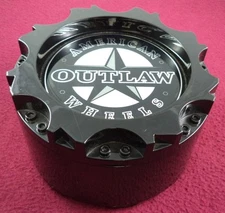 American Outlaw Wheels Gloss Black Custom Wheel Center Cap # BC-895B (1) USED