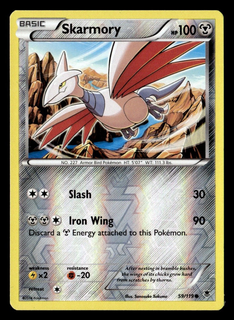 Skarmory Common Reverse Holo XY - Phantom Forces 59/119 NM Pokémon TCG