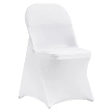 50PCS White Stretch Spandex Chair Covers, Universal Fit, Removable & Washable