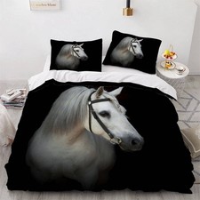 KIMETI Duvet Cover King Size Horse 3D Printed Quilt Cover Colorful Duvet Cover S