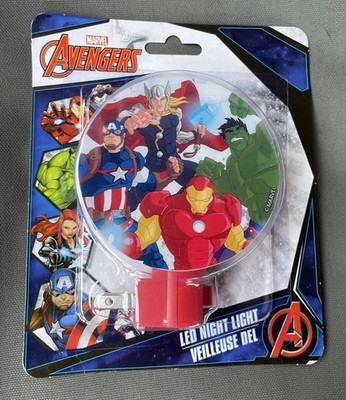 MARVEL AVENGERS LED NIGHT LIGHT PLUG IN  IRON MAN THOR HULK Kids Night Light