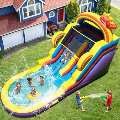 Commercial Giant PVC Inflatable Bounce House Water Slide Water Park for Backyard