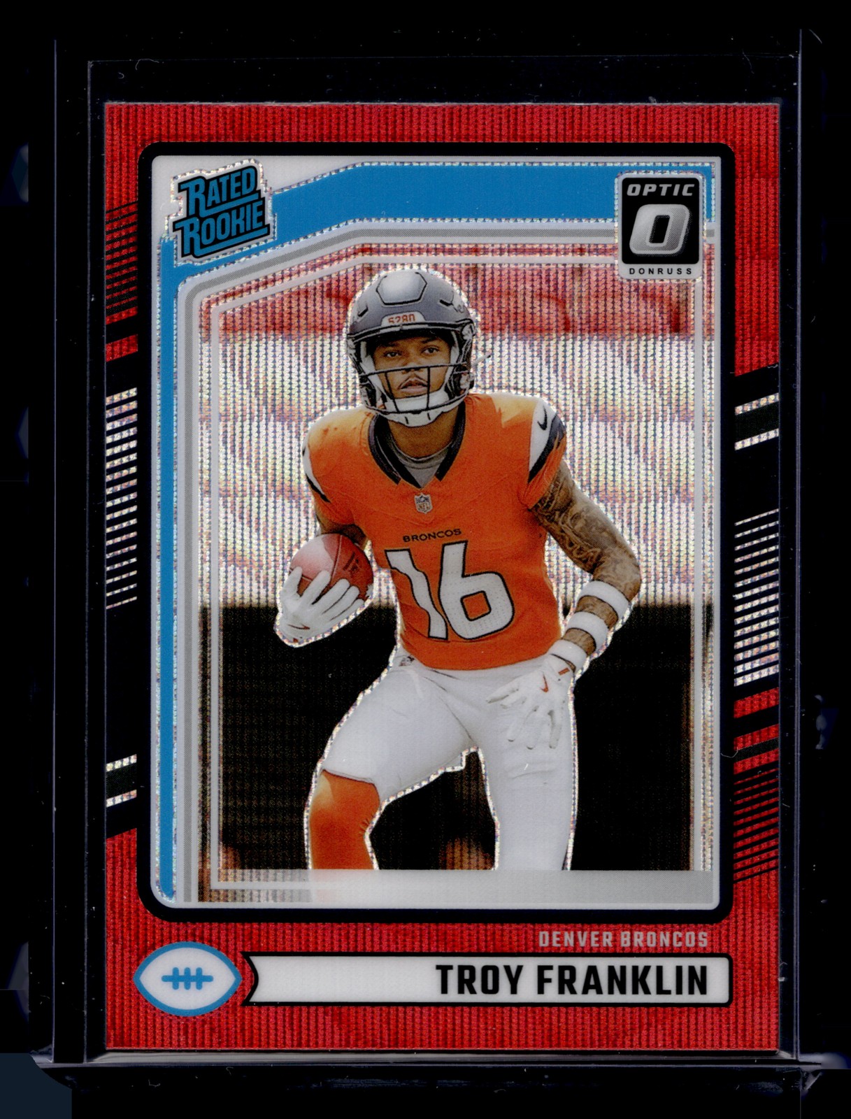 2024 Donruss #338 Troy Franklin Optic Rated Rookies Preview Red Wave